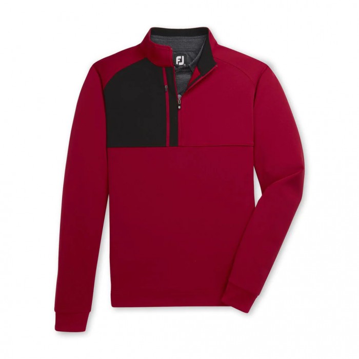 Crimson Men\'s Footjoy Pique Sport Mid-Layer Jacket | US-49718ZV