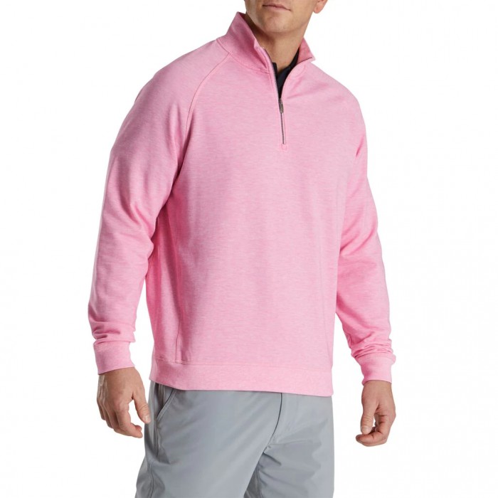 Dogwood Pink Heather Men's Footjoy Jersey Fleece Quarter-Zip Jacket | US-62310NX