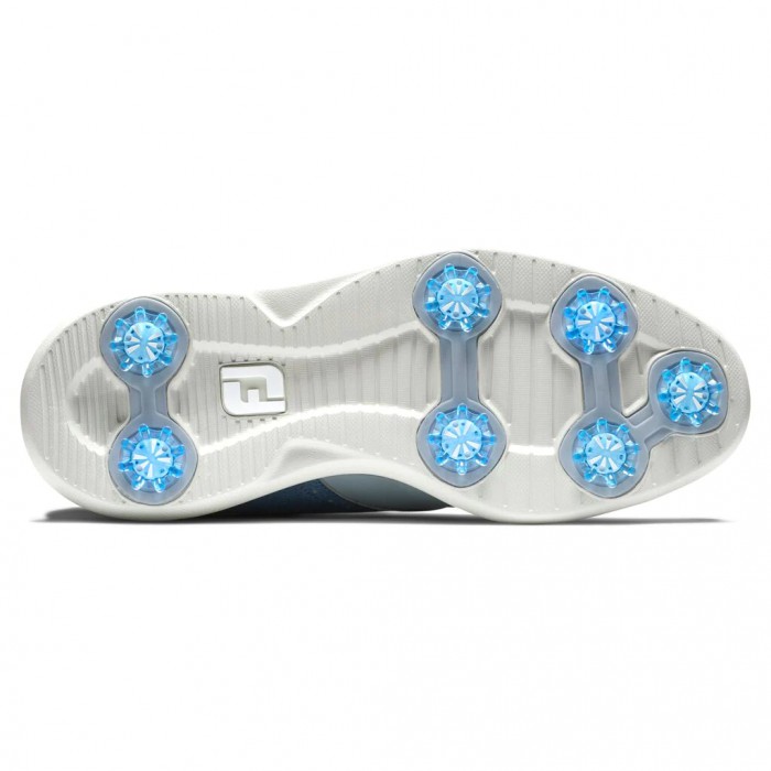 Grey / Blue Men's Footjoy Traditions Spiked Golf Shoes | US-78904VC