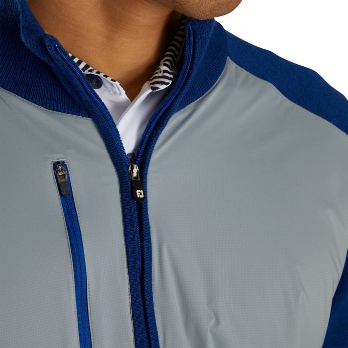 Grey / Royal Heather Men's Footjoy Tech Sweater Jacket | US-67218DL