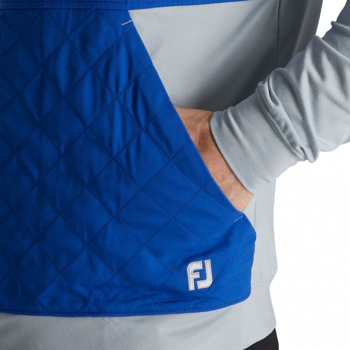 Heather Grey / Royal Men's Footjoy Hybrid Hoodie | US-47215GT