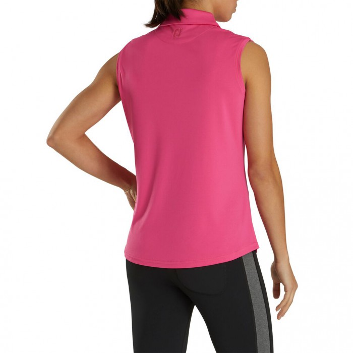 Hot Pink Women's Footjoy ProDry Interlock Sleeveless Self Collar Shirts | US-38725NB