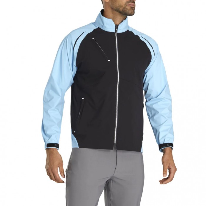 Light Blue / Black Men's Footjoy Select LS Rain Jacket | US-97526ZK