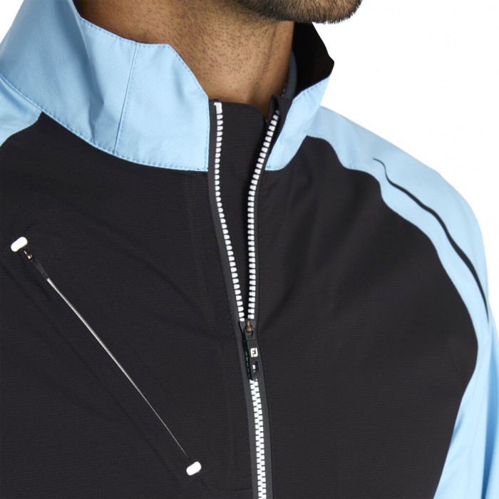 Light Blue / Black Men's Footjoy Select LS Rain Jacket | US-97526ZK