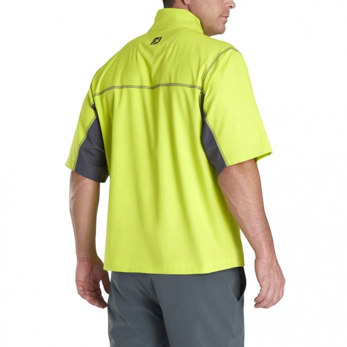 Lime / Charcoal Men's Footjoy Short Sleeve Sport Windshirt | US-83157HR