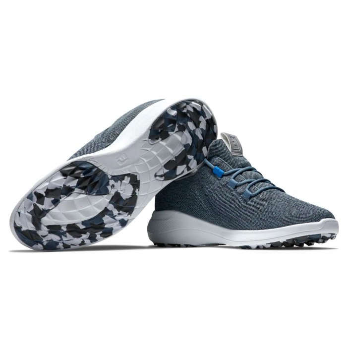 Navy / Blue Men's Footjoy Flex Coastal Spikeless Golf Shoes | US-91632IM