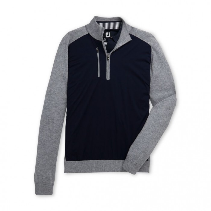 Navy / Heather Grey Men\'s Footjoy Tech Sweater Jacket | US-90348VP