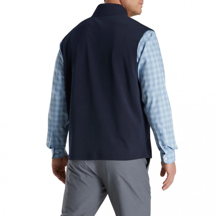 Navy Men's Footjoy Jersey Knit Quarter-Zip Vest | US-13495HU