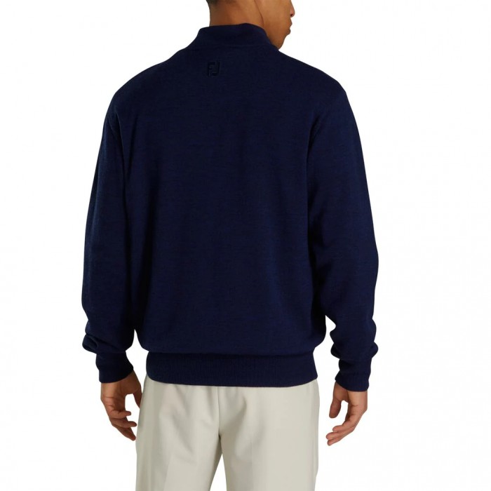Navy Men's Footjoy Lined Performance Sweater Jacket | US-12964CF