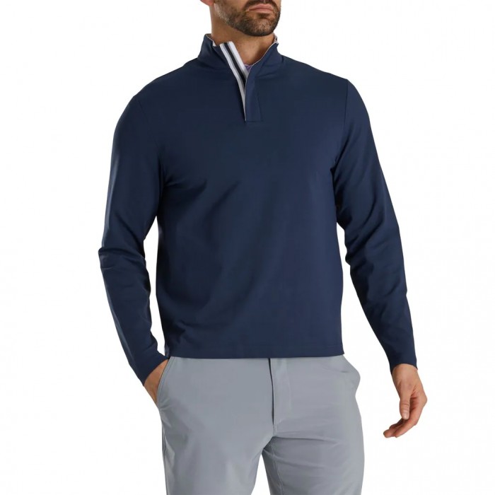 Navy Men's Footjoy Quarter-Zip Jacket | US-18420XH