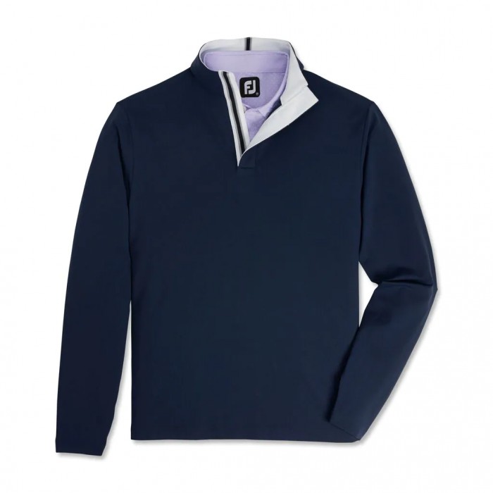 Navy Men\'s Footjoy Quarter-Zip Jacket | US-18420XH