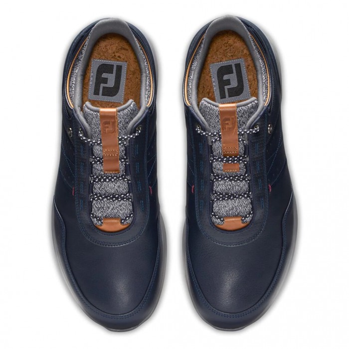 Navy Men's Footjoy Stratos Spikeless Golf Shoes | US-21579YT