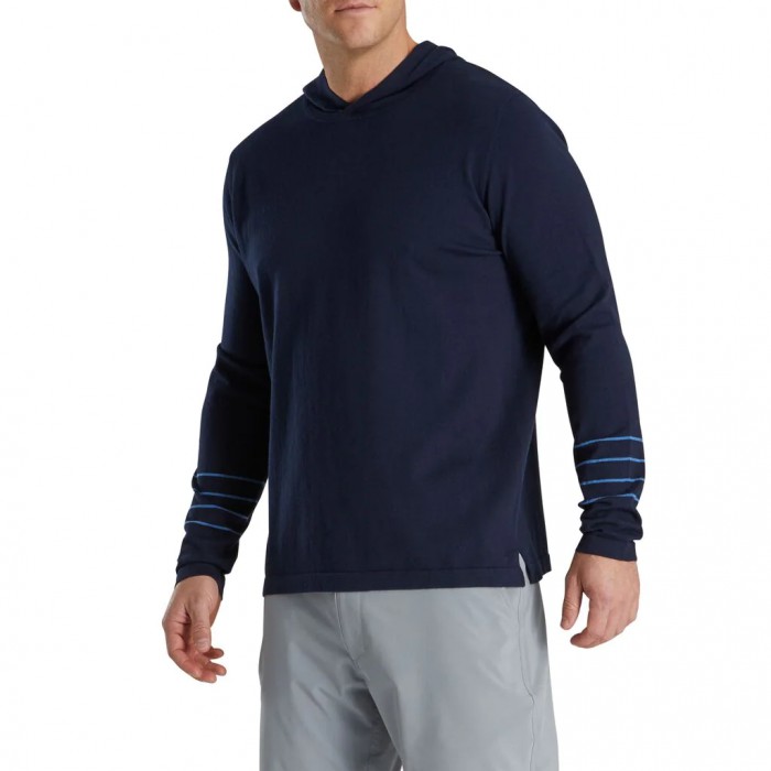 Navy Men's Footjoy Sweater Hoodie | US-70823QZ