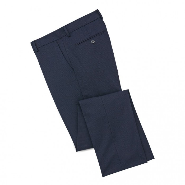 Navy Subtle Check Men\'s Footjoy Stretch Wool Trousers Pants | US-76529VO