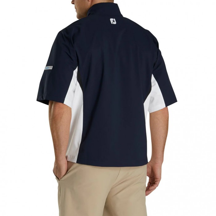 Navy / White / Black Men's Footjoy HydroLite Short Sleeve Shirts | US-87143FT