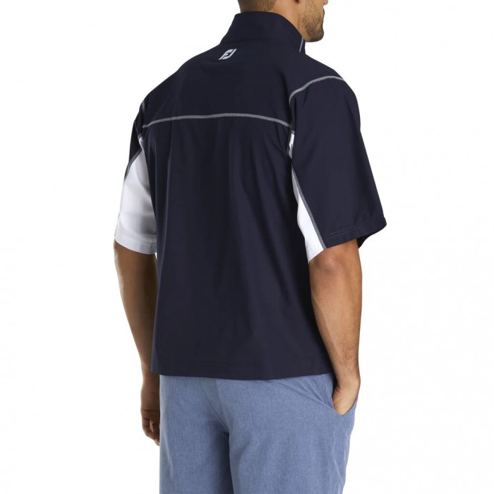 Navy / White Men's Footjoy Short Sleeve Sport Windshirt | US-23984RG