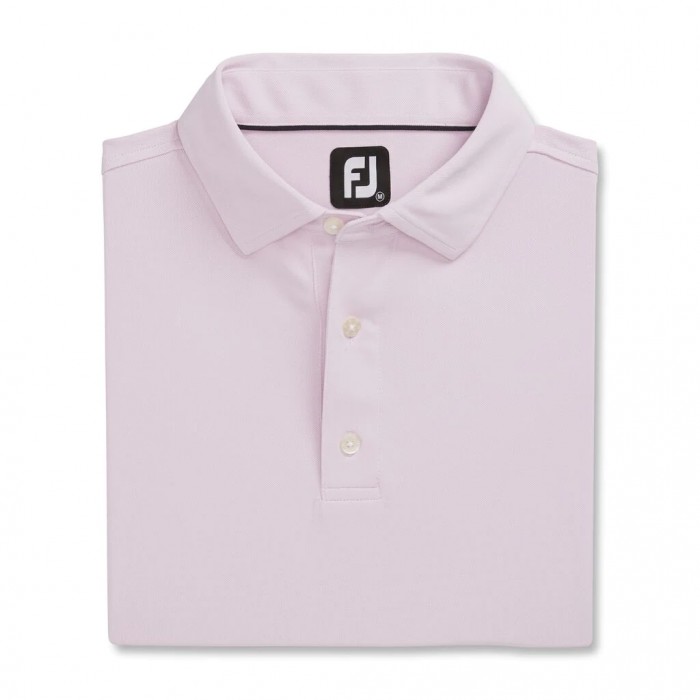 Pink Men\'s Footjoy Performance Stretch Pique Solid Self Collar Shirts | US-40765KN