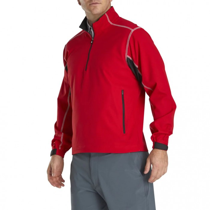 Red / Black Men's Footjoy Sport Windshirt | US-02368EL