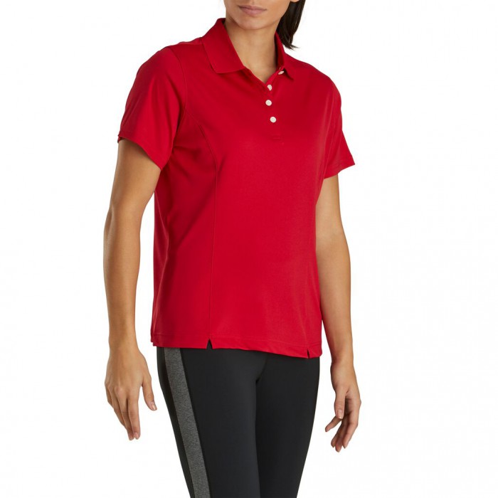 Red Women's Footjoy ProDry Interlock Knit Collar Shirts | US-50612YZ