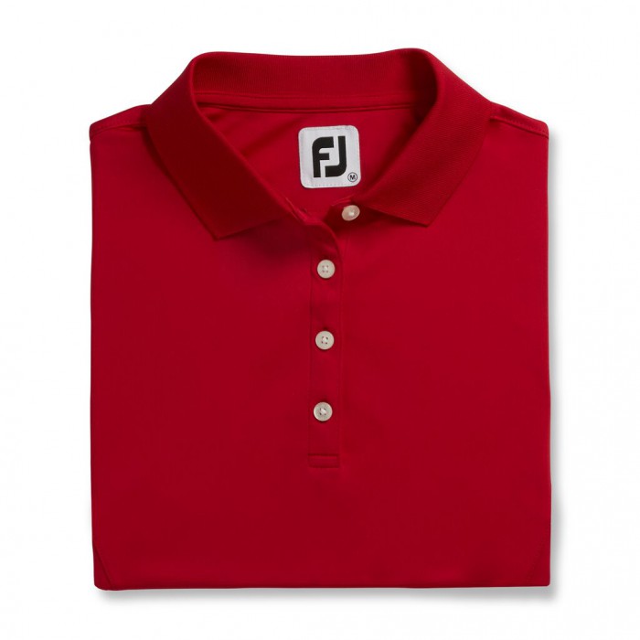 Red Women\'s Footjoy ProDry Interlock Knit Collar Shirts | US-50612YZ