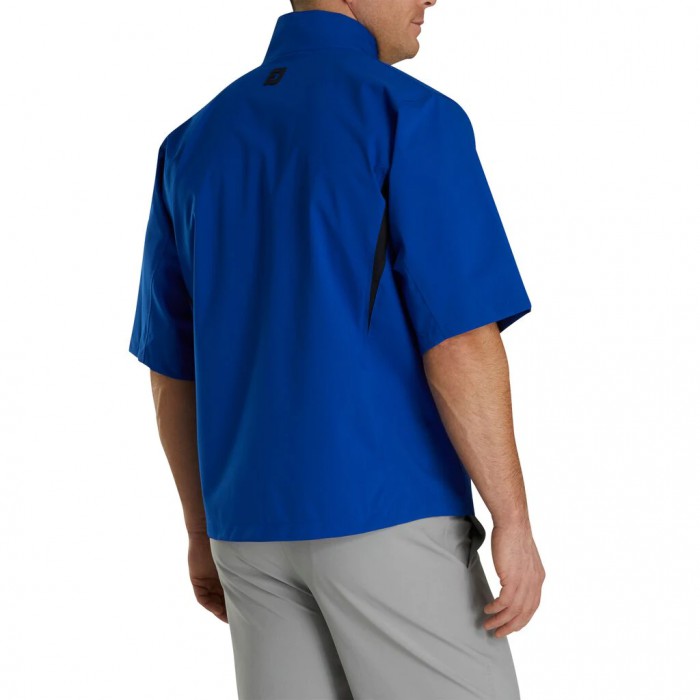 Royal / Black Men's Footjoy HydroLite Short Sleeve Shirts | US-04376AS