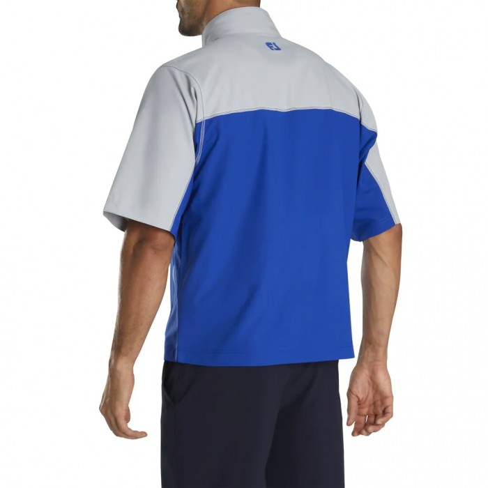 Royal / Silver Men's Footjoy Short Sleeve Sport Windshirt | US-58731WV