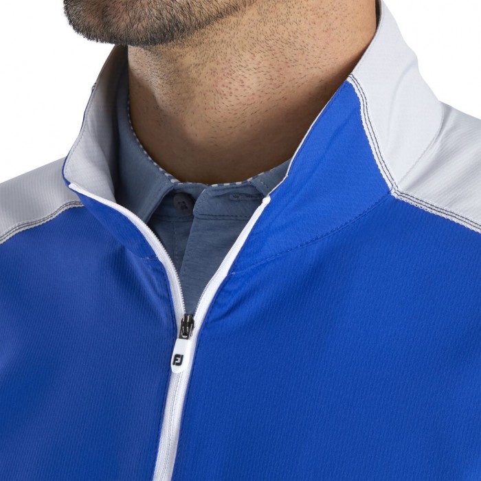 Royal / Silver Men's Footjoy Short Sleeve Sport Windshirt | US-58731WV