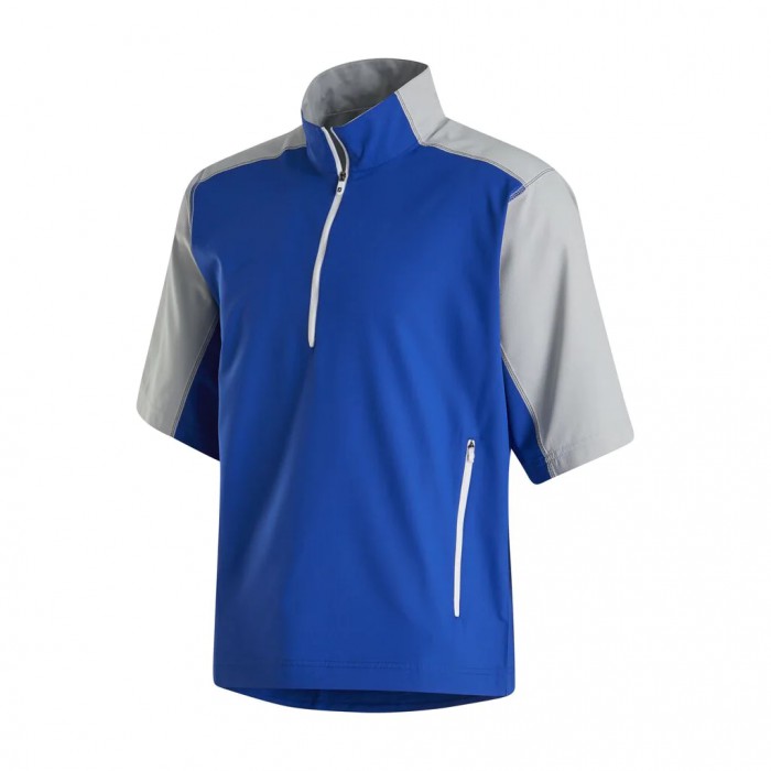 Royal / Silver Men\'s Footjoy Short Sleeve Sport Windshirt | US-58731WV