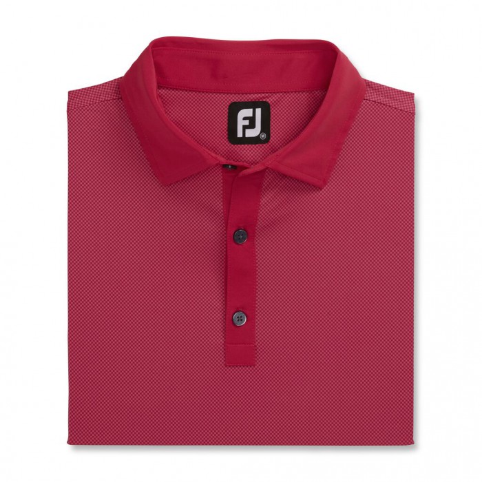 Ruby / Pink Men\'s Footjoy Stretch Lisle Mini Check Print Shirts | US-69480BP