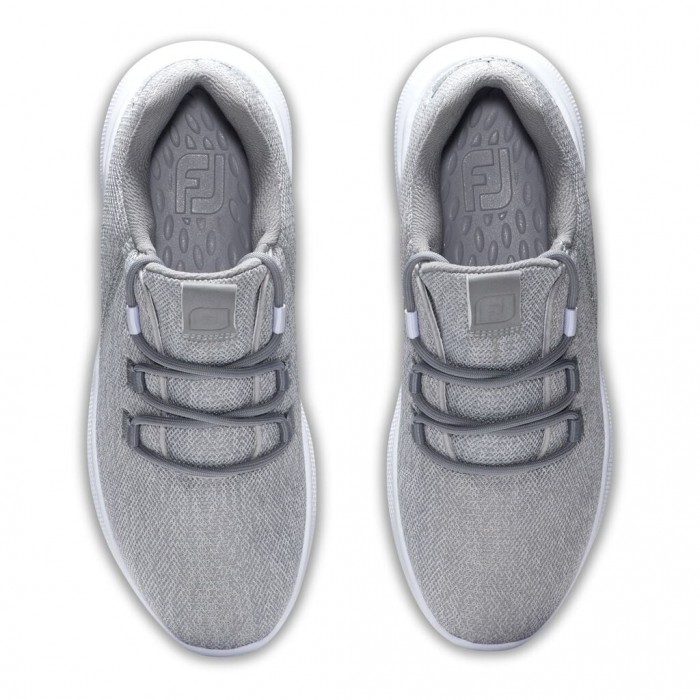 Silver / White Women's Footjoy Flex Coastal Spikeless Golf Shoes | US-05396TP