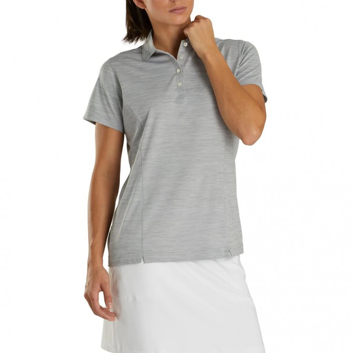 Space Dye Charcoal Women's Footjoy ProDry Interlock Self Collar Shirts | US-93412YD