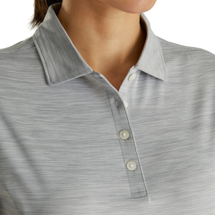 Space Dye Charcoal Women's Footjoy ProDry Interlock Self Collar Shirts | US-93412YD