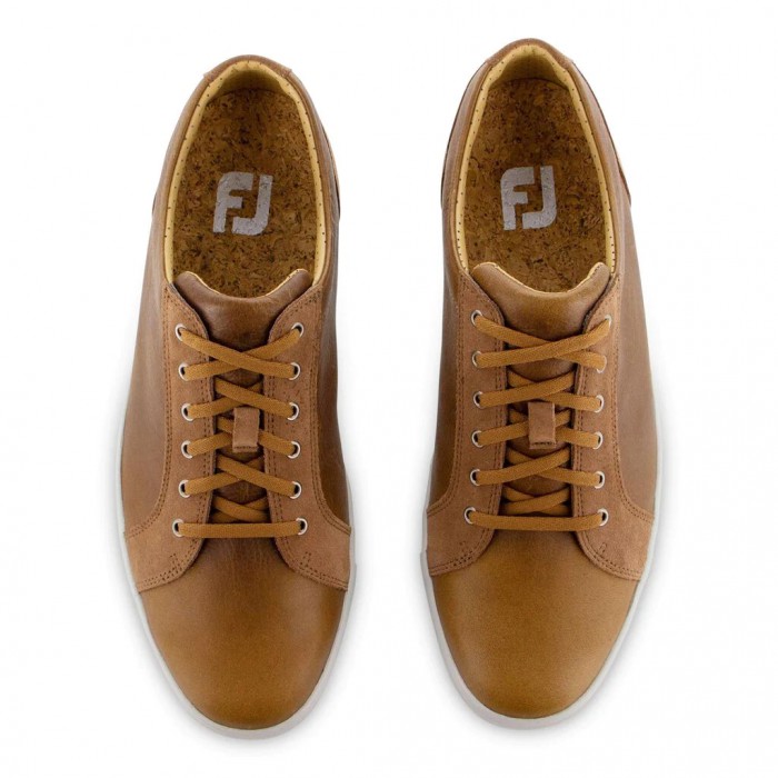 Taupe Men's Footjoy Club Casuals Sneakers | US-02135IP