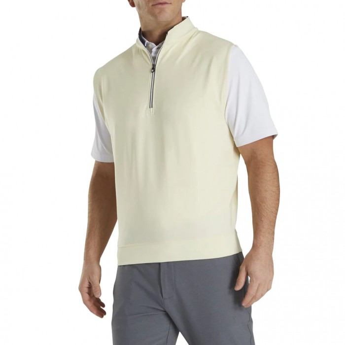 Vanilla Men's Footjoy Half-Zip Vest | US-98760RZ