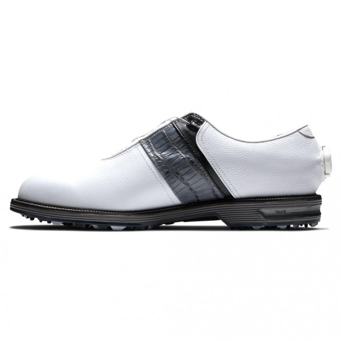 White / Grey Men's Footjoy Premiere Series - Packard BOA Spikeless Golf Shoes | US-39014BA