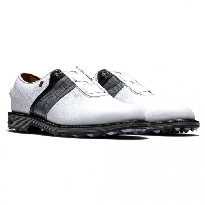 White / Grey Men's Footjoy Premiere Series - Packard BOA Spikeless Golf Shoes | US-39014BA