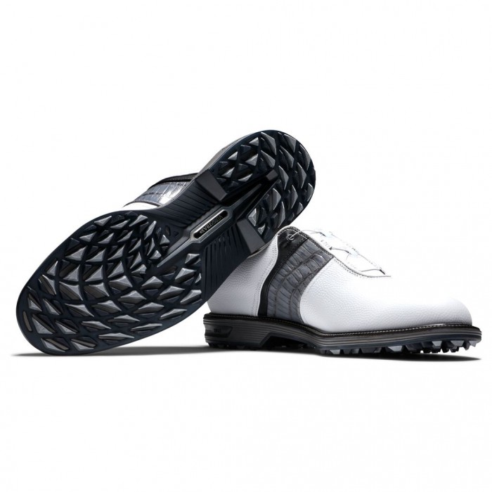 White / Grey Men's Footjoy Premiere Series - Packard BOA Spikeless Golf Shoes | US-39014BA