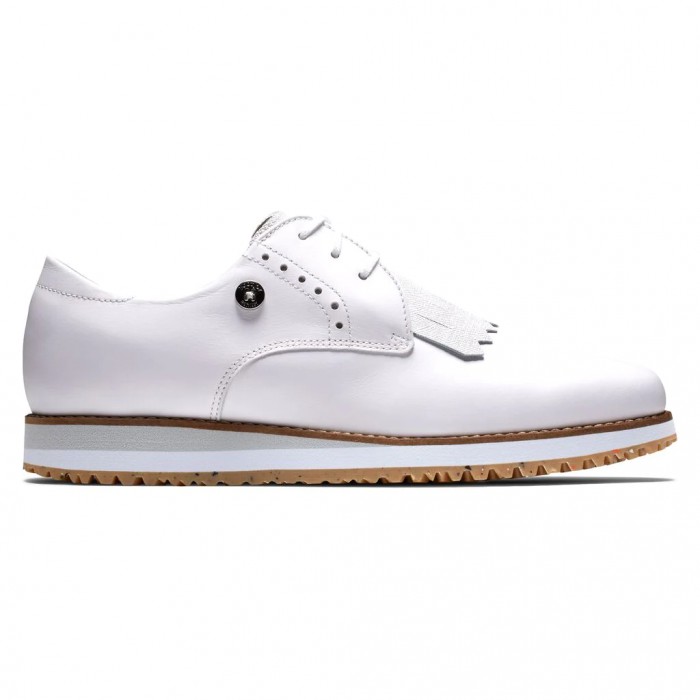 White Women\'s Footjoy Sport Retro - Kiltie Spikeless Golf Shoes | US-42568UI