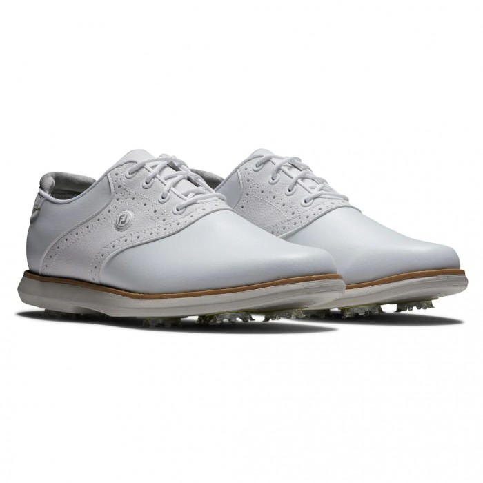White Women's Footjoy Traditions Spiked Golf Shoes | US-12690MH