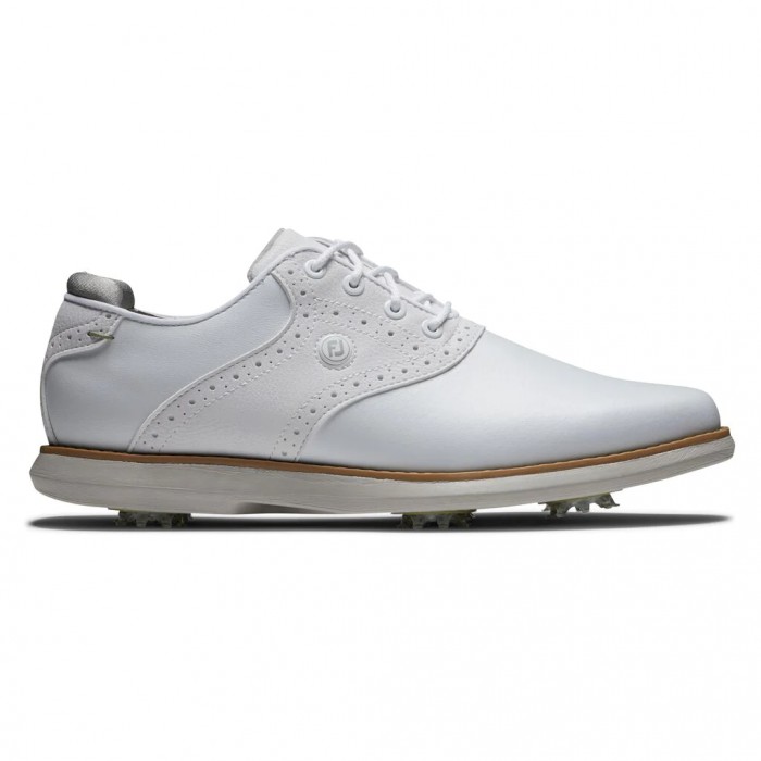 White Women\'s Footjoy Traditions Spiked Golf Shoes | US-12690MH